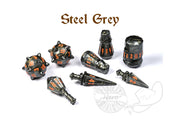 PolyHero Warrior 8 Dice Set Steel Grey