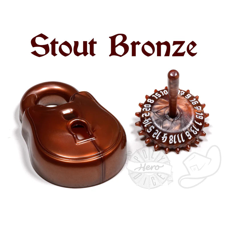 PolyHero Rogue d20 Lock and Pick Set Stout Bronze