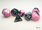 GeminiÃ‚Â® Mini-hedralÃ‚Â® Black-Pink/white 7-Die Set