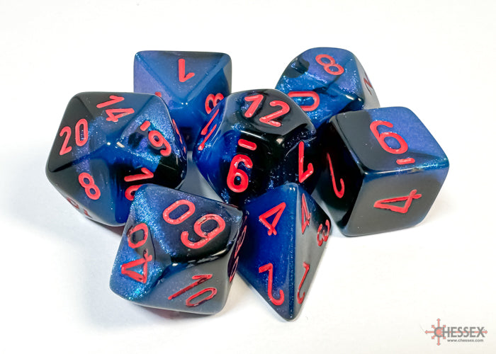 GeminiÃ‚Â® Polyhedral Black-Starlight/red 7-Die Set