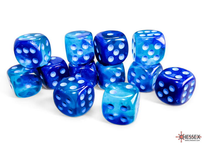 GeminiÃ‚Â® 16mm d6 Blue-Blue/light blue LuminaryÃ¢â€žÂ¢ Dice BlockÃ¢â€žÂ¢ (12 dice)