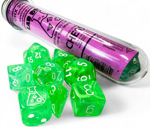 NebulaÃ‚Â® Polyhedral GelatinousÃ¢â€žÂ¢/white 7-Die Set +