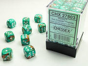 Marble 12mm d6 Oxi-CopperÃ¢â€žÂ¢/white Dice BlockÃ¢â€žÂ¢ (36 dice)