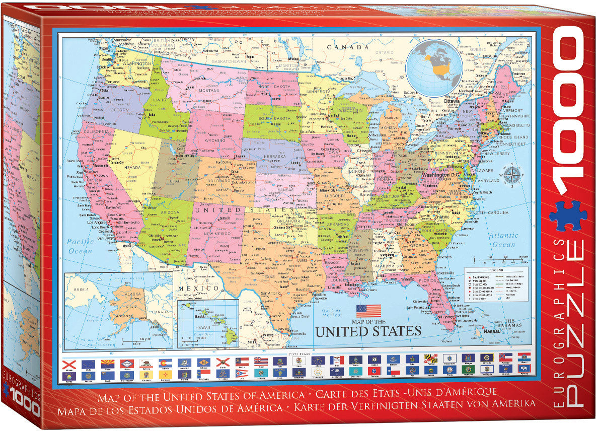 Map of the United States of America 1000pc