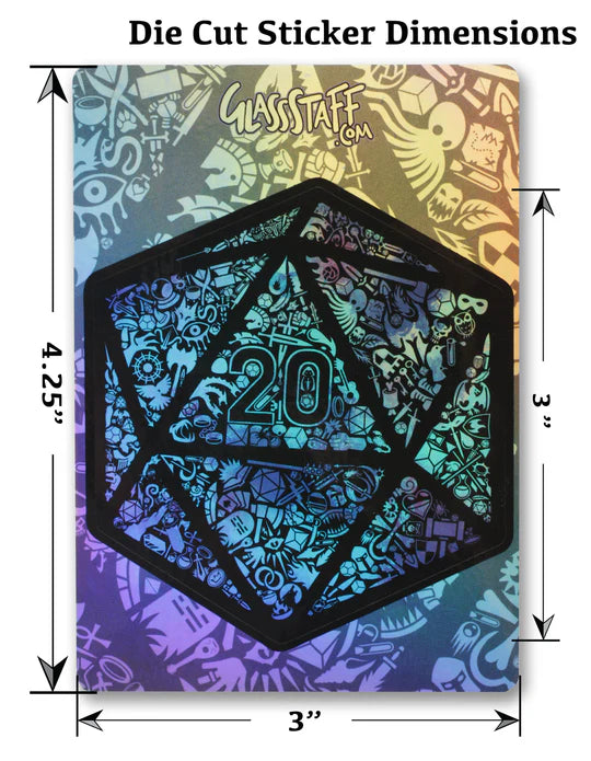 Mosaic D20 Waterproof Die Cut Vinyl Sticker