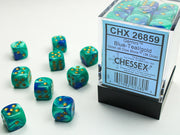 GeminiÃ‚Â® 12mm d6 Blue-Teal/gold Dice BlockÃ¢â€žÂ¢ (36 dice)