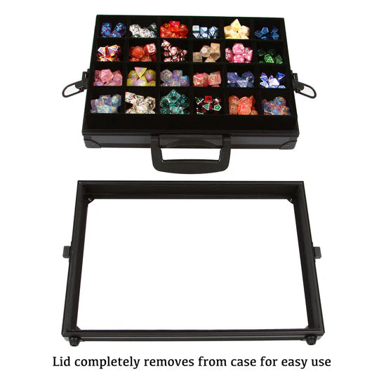 Dice Display Case and Dice Tray with 2 Removable Divided Dice Trays