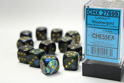 LustrousÃ‚Â® 16mm d6 Shadow/gold Dice BlockÃ¢â€žÂ¢ (12 dice)