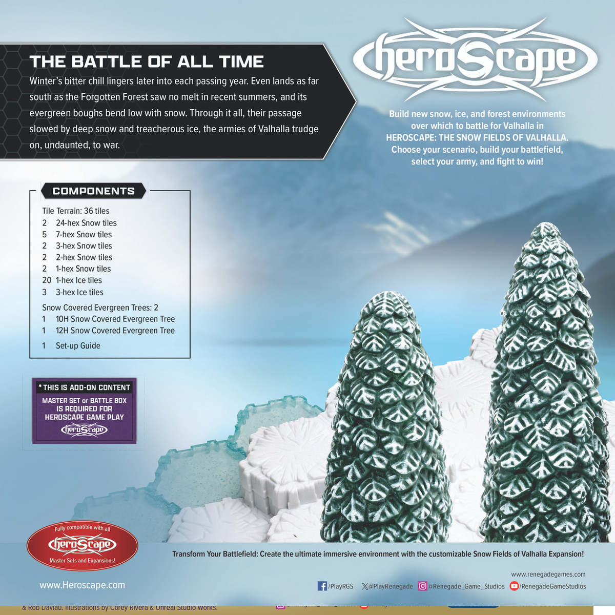 HeroScape The Snow Fields of Valhalla Terrain Expansion