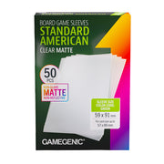 Board Game Sleeves Standard American Clear Matte Green