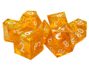 Old School Dice: Sharp Edged 7-Piece Dice Set - Lemon Tree