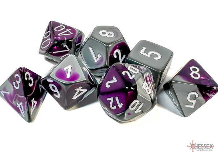 GeminiÃ‚Â® Polyhedral Purple-Steel/white 7-Die Set