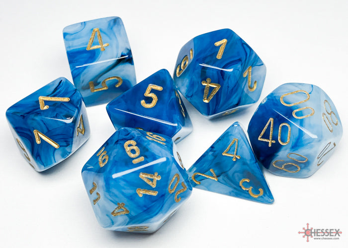 Phantom Polyhedral Teal/gold 7-Die Set