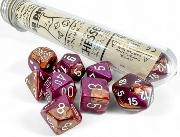 GeminiÃ‚Â® Polyhedral Copper-Purple/white 7-Die Set +