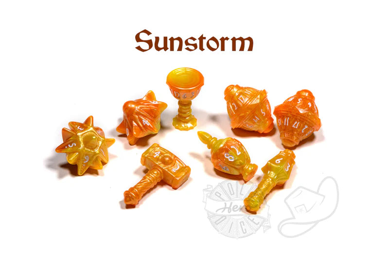 PolyHero Cleric 8 Dice Set Sunstorm