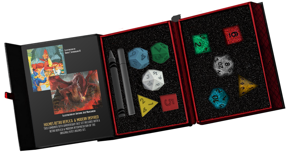 D&D 50th Anniversary Dice: Retro Replica and Modern Inspired Set