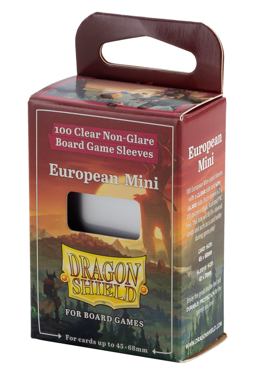 Dragon Shields: (100) European Mini Board Game Sleeves (45mm x 68mm)