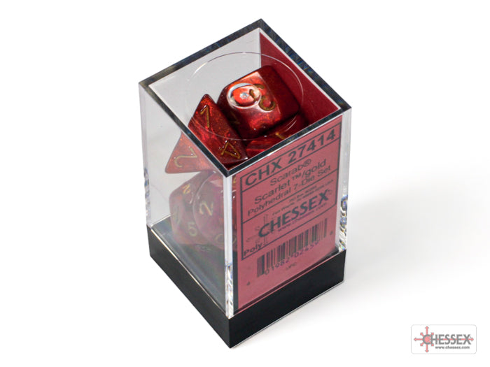 ScarabÃ‚Â® Polyhedral Scarlet/gold 7-Die Set