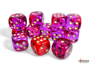 GeminiÃ‚Â® 16mm d6 Translucent Red-Violet/gold Dice BlockÃ¢â€žÂ¢ (12 dice)