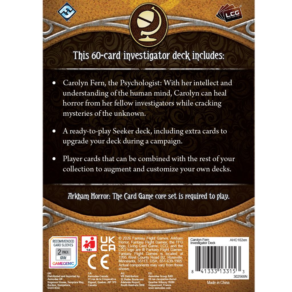 Arkham Horror The Card Game Carolyn Fern Investigator Deck