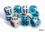 GeminiÃ‚Â® 16mm d6 Teal-White/black Dice BlockÃ¢â€žÂ¢ (12 dice)