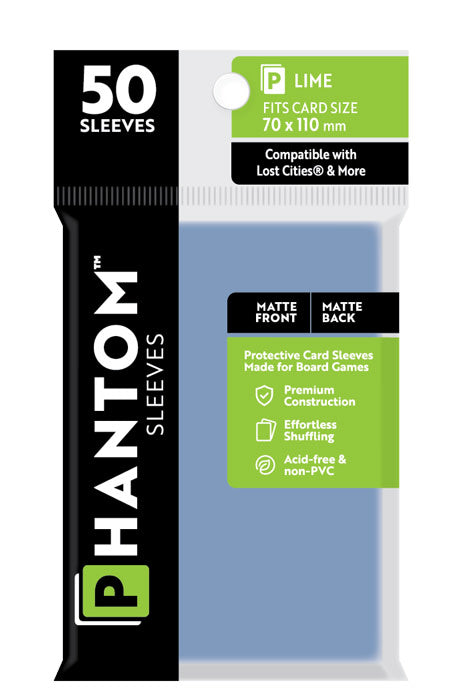 Phantom Lime Sleeves Matte/Matte 70x110mm Clear 50ct