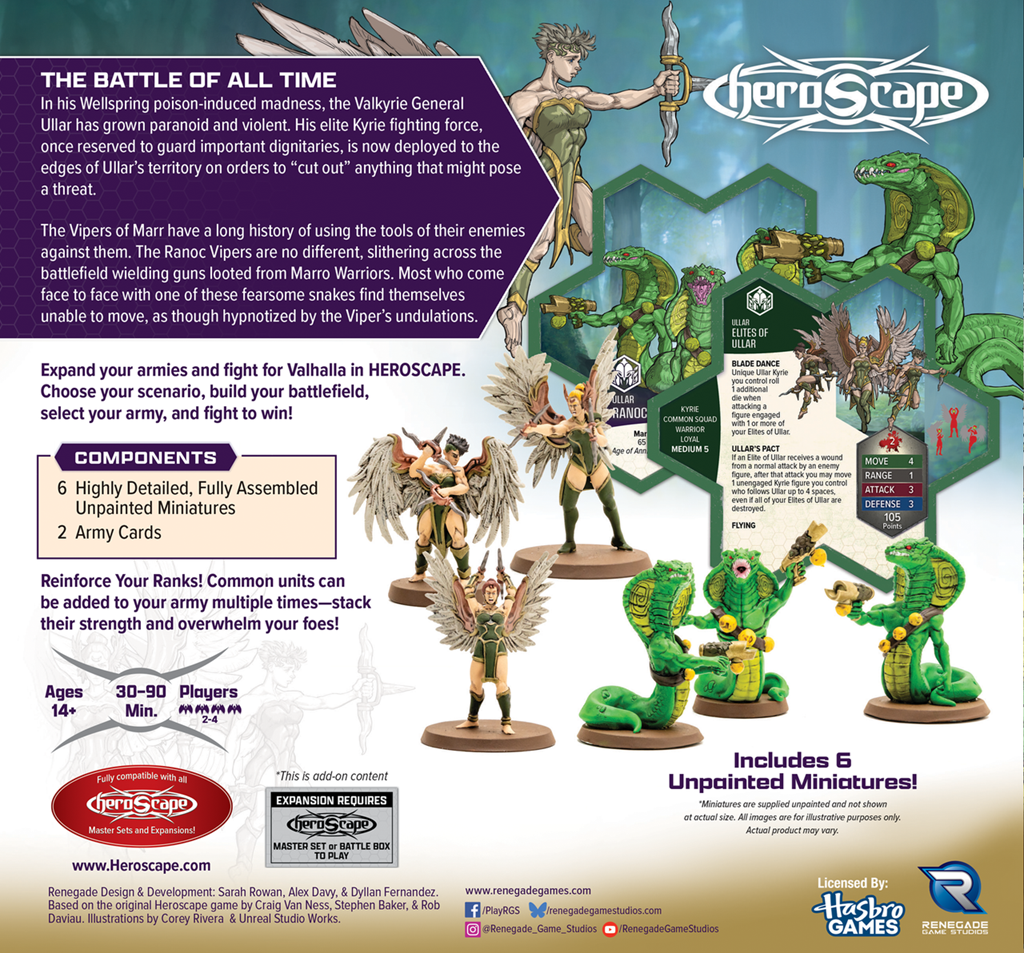 Heroscape Elites Of Ullar And Ranoc Vipers Army Expansion
