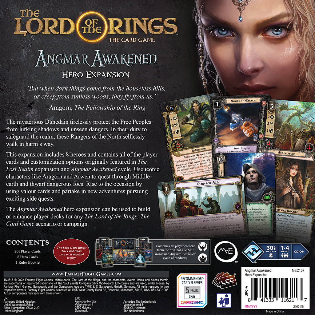 The Lord of the Rings The Card Game Angmar Awakened Hero Expansion