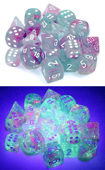 NebulaÃ‚Â® 12mm d6 Wisteria/white LuminaryÃ¢â€žÂ¢ Dice BlockÃ¢â€žÂ¢ (36 dice)