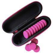 Crokinole 13 Bright Pink Premium Glazed Wooden Discs with Hard Carry Case