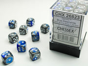 GeminiÃ‚Â® 12mm d6 Blue-Steel/white Dice BlockÃ¢â€žÂ¢ (36 dice)