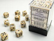Marble 12mm d6 Ivory/black Dice BlockÃ¢â€žÂ¢ (36 dice)