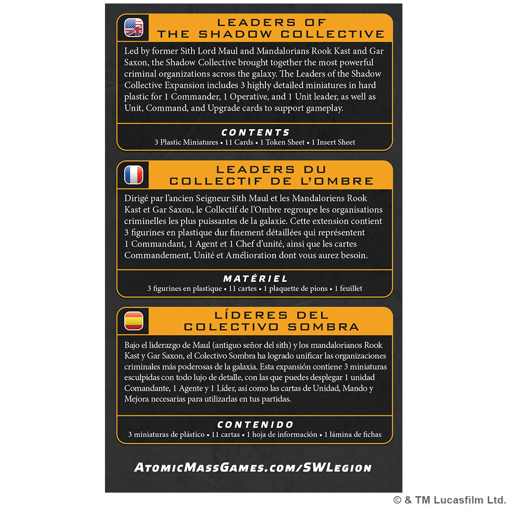 SW Legion Leaders of the Shadow Collective