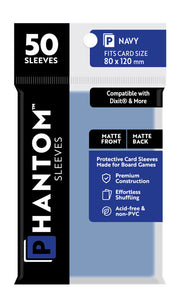 Phantom Navy Sleeves Matte/Matte 80x120mm Clear 50ct