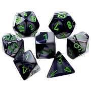 GeminiÃ‚Â® Mini-hedralÃ‚Â® Black-Grey/green 7-Die Set