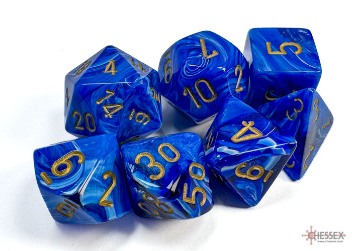 VortexÃ‚Â® Polyhedral Blue/gold 7-Die Set