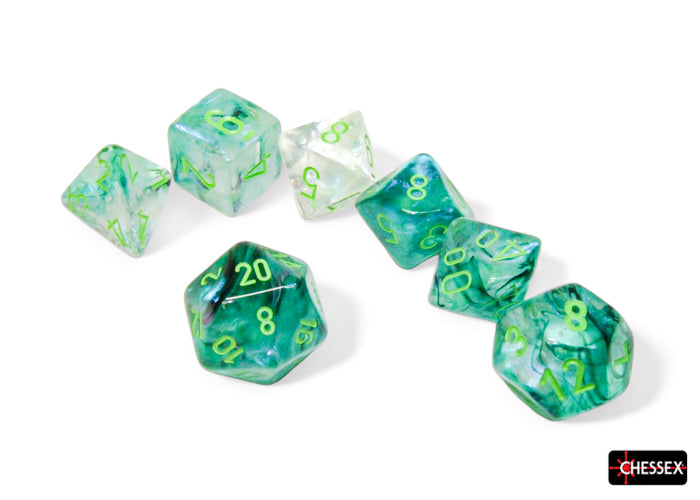 BorealisÃ‚Â® Polyhedral Kelp/light green LuminaryÃ¢â€žÂ¢ 7-Die Set