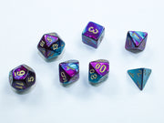 GeminiÃ‚Â® Mini-hedralÃ‚Â® Purple-Teal/gold 7-Die Set