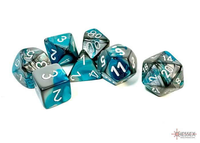 GeminiÃ‚Â® Polyhedral Steel-Teal/white 7-Die Set
