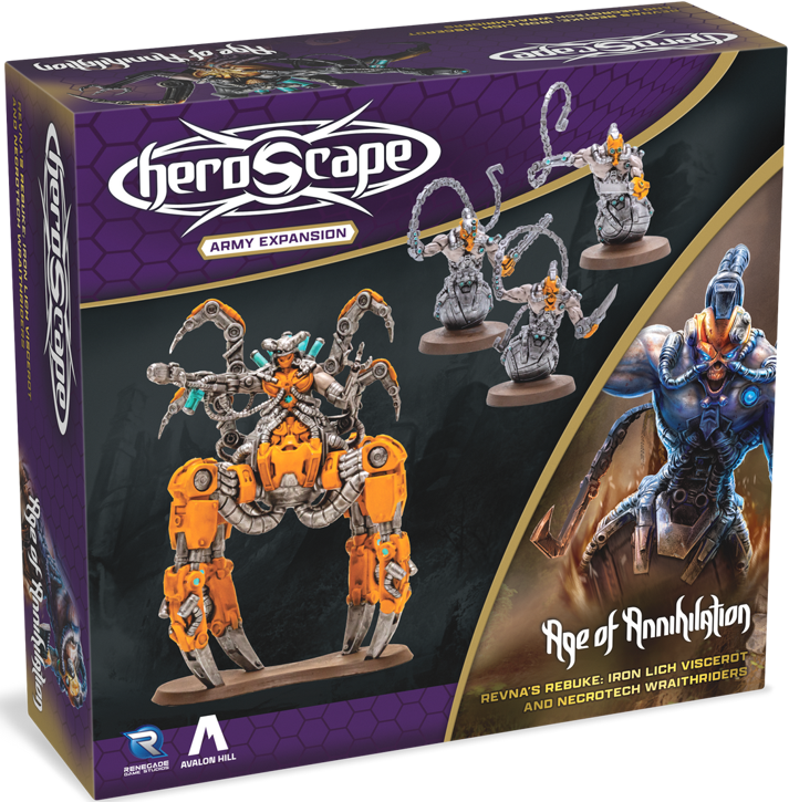 Heroscape: Revna`s Rebuke - Iron Lich Viscerot and Necrotech Wraithriders Army Expansion