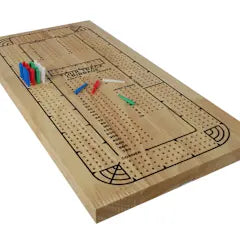 Cribbage 4-Track Natural Wood Plastic Pegs