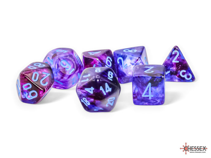 NebulaÃ‚Â® Mega-hedralÃ‚Â® NocturnalÃ¢â€žÂ¢/blue LuminaryÃ¢â€žÂ¢ 7-Die Set