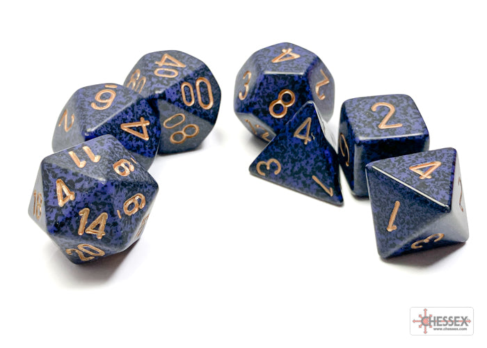 SpeckledÃ‚Â® Polyhedral Golden CobaltÃ¢â€žÂ¢ 7-Die Set
