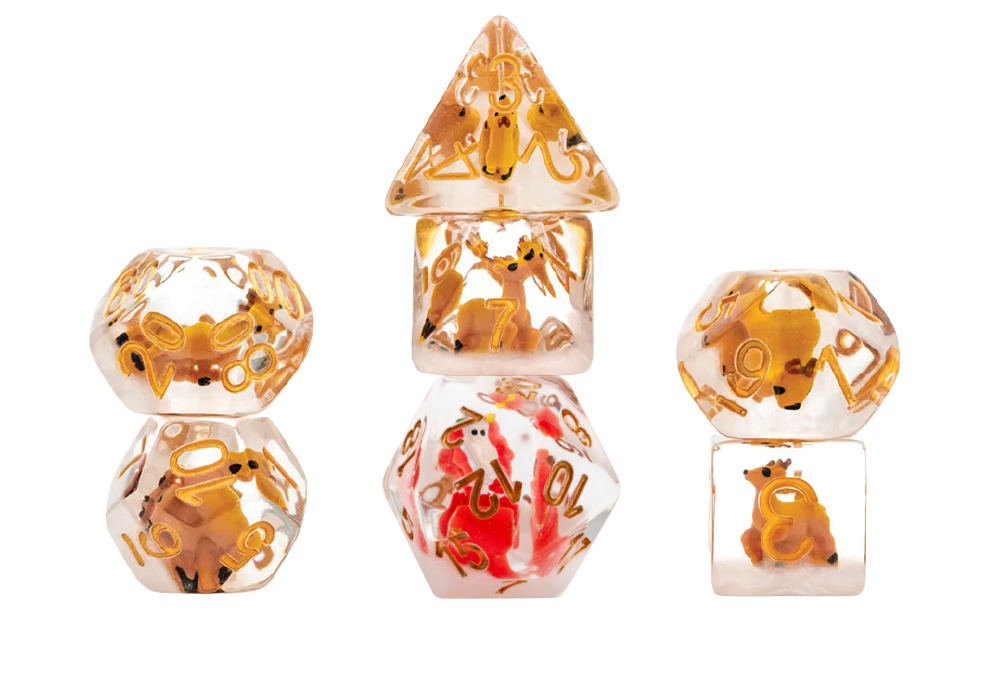 Christmas Resin Dice Set: Reindeer + Santa D20
