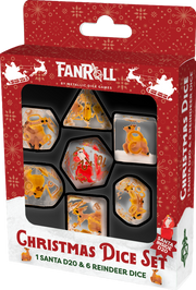 Christmas Resin Dice Set: Reindeer + Santa D20