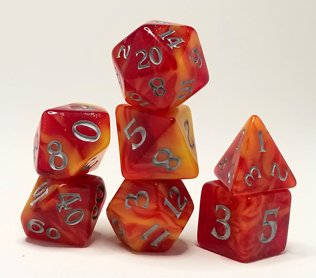 Scented 7-Die Set - Fireball Char