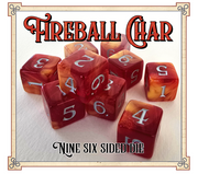 Scented 9D6 Dice Set - Fireball Char