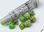 Lab Dice 10 Polyhedral 7-Die Set Marble Sour Green/White