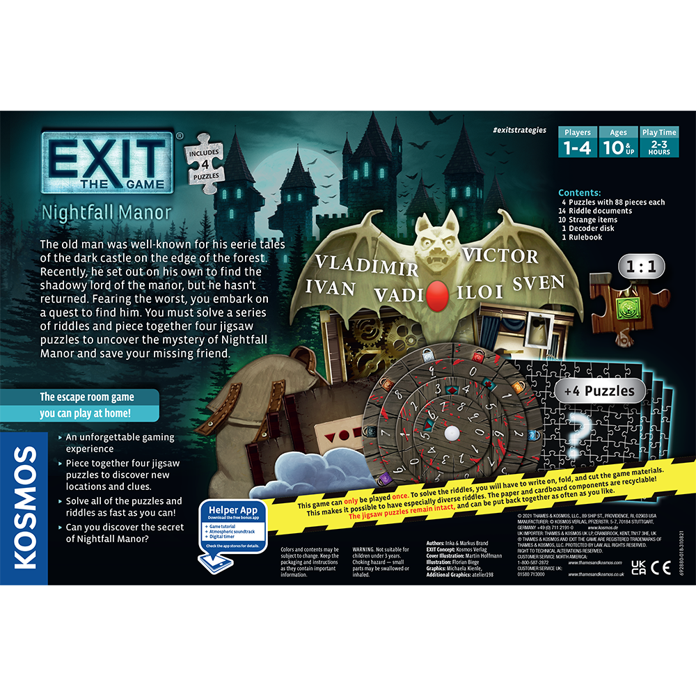 EXIT Nightfall Manor with Puzzle