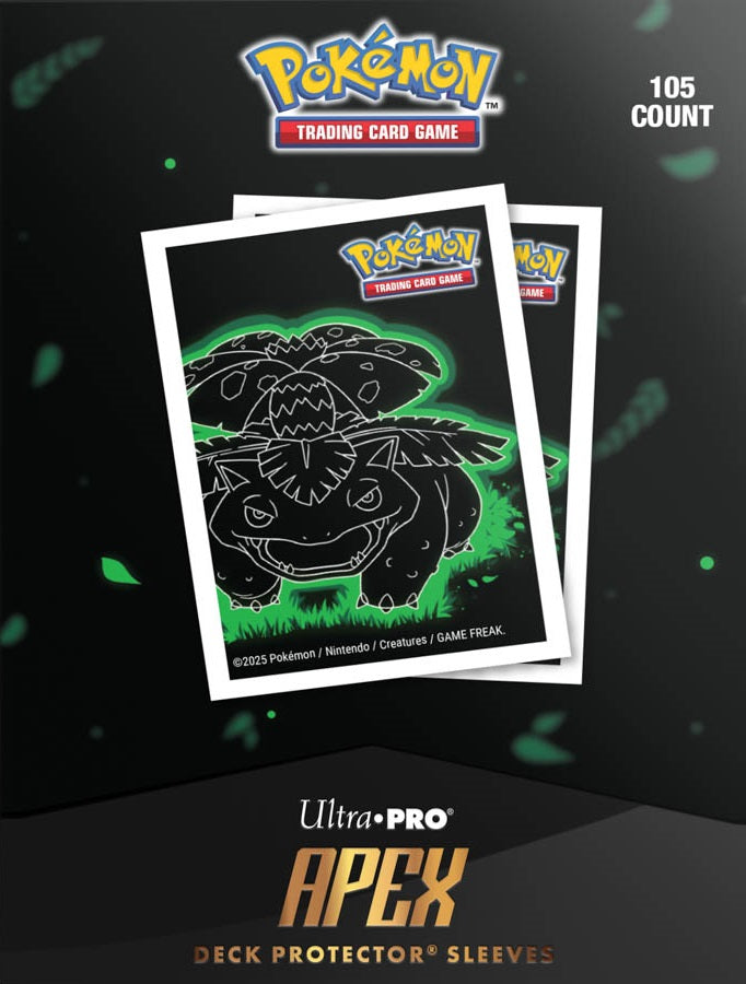 Pokemon Neon Kanto 105ct Apex Deck Protector Sleeves Venusaur